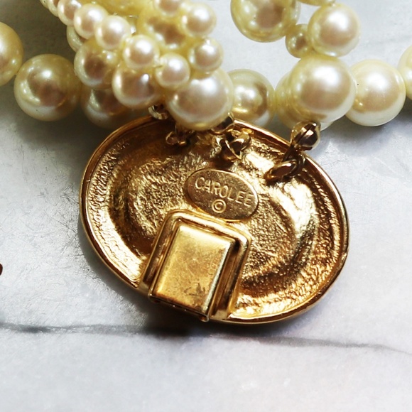 Vintage Carolee Pearl Cabochon 8-Strand Necklace - Picture 13 of 16